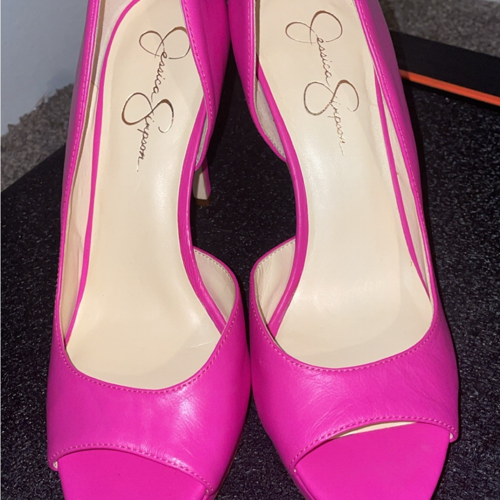 Jessica Simpson Pink Glossy High Heels